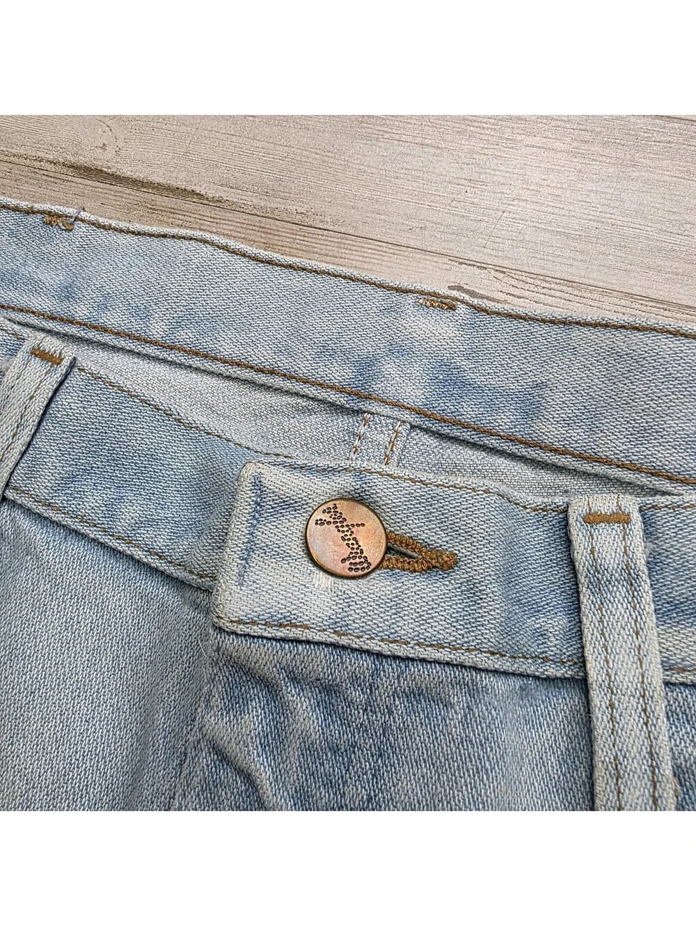 VTG Wrangler Jeans Mens 34x30 Cowboy Cut Light Wash Denim Boot - Western 13MWZGH